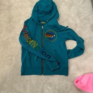 Women’s extra small aviator nation teal blue zip up. Rarely worn ￼